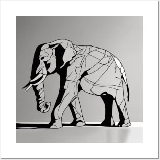 Elephant Shadow Silhouette Anime Style Collection No. 125 Posters and Art